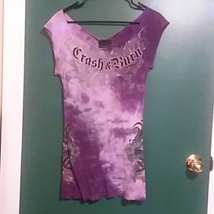 Crash & Burn Purple mini dress/ long shirt